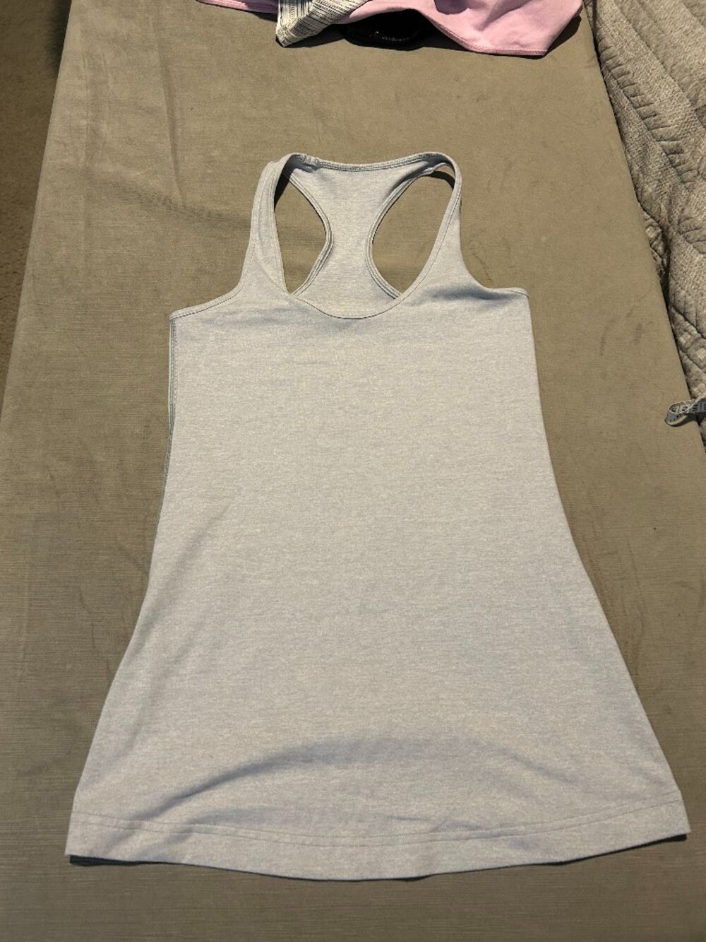 LULULEMON Cool Racerback Tank Top Nulu Heathered Gray Size 4